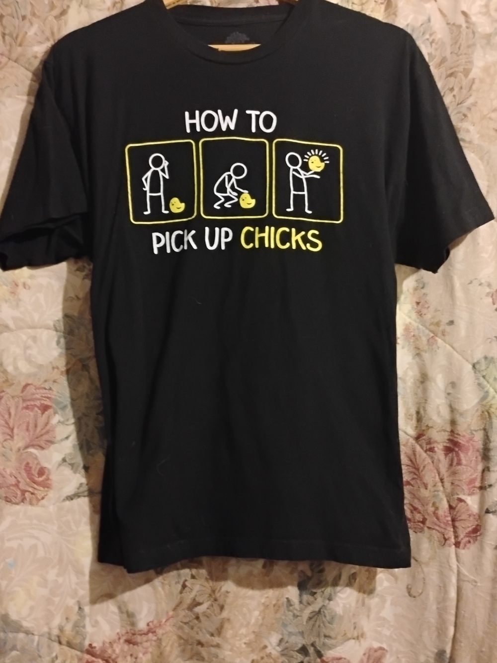 How To Pick Up Chicks Graphic Short Sleeve T-Shirt - Black